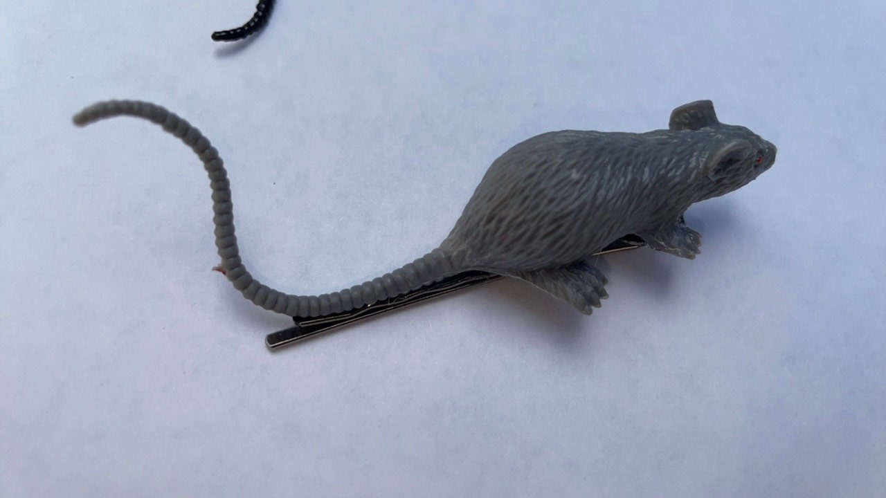 Fun Halloween rat jewelry your choice of hair pins, combs or ring - scary, spooky fun Halloween jewelry, costume, accessories -mouse, mice