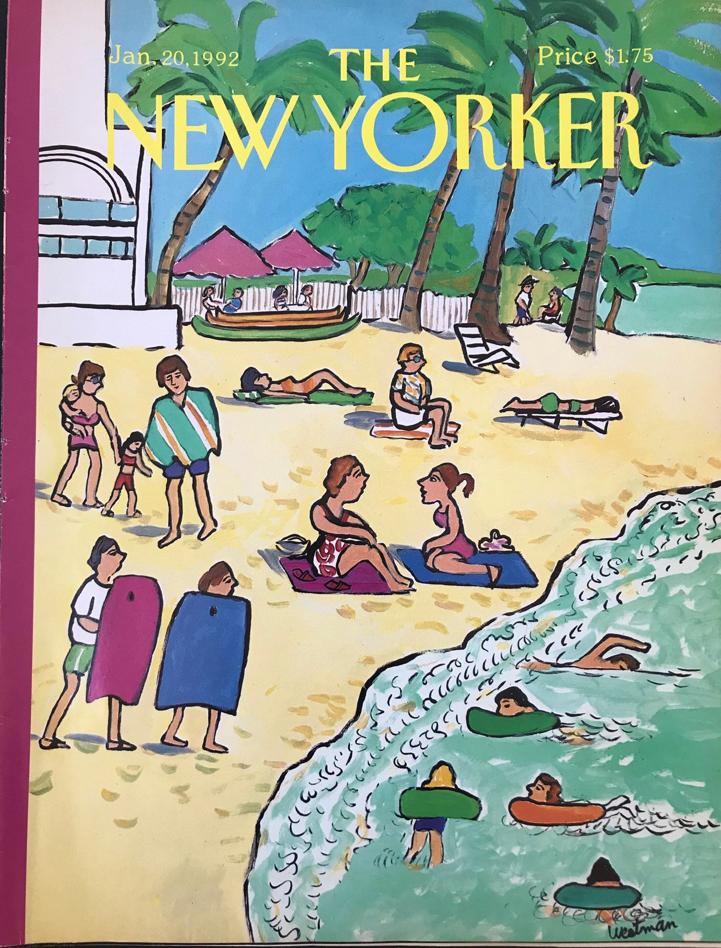January 20, 1992 - The NEW YORKER Magazine original cover - the beach