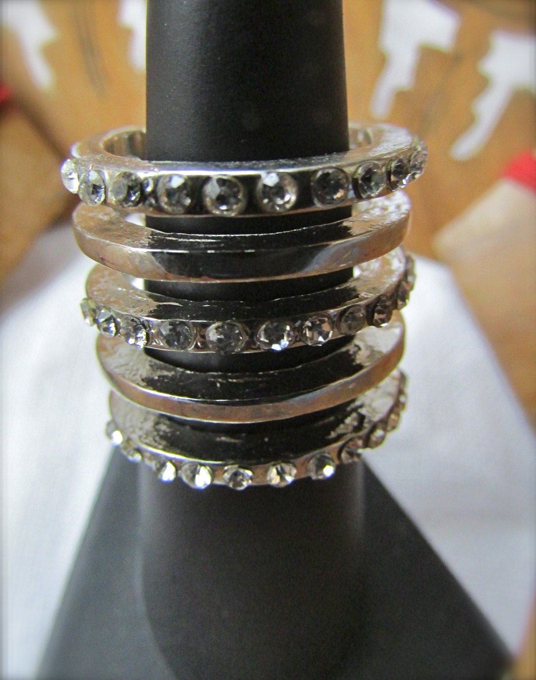 5 stacked rings in one - Size 7 and one-half