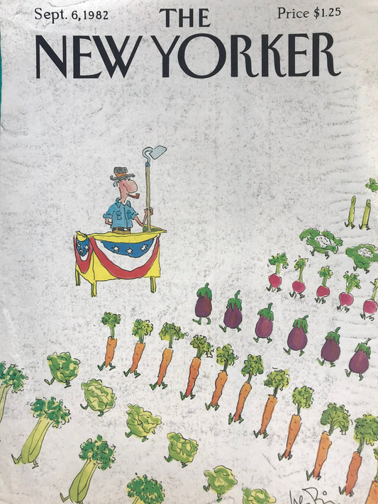NEW YORKER Magazine cover - September 6, 1982 - vegetable parade