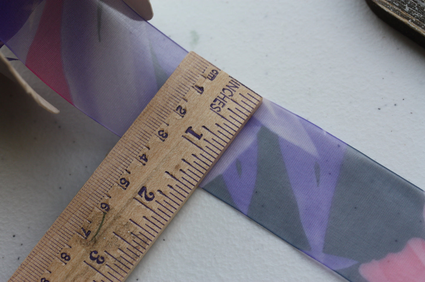 Vintage sheer floral ribbon lace - 1 and one-half inches wide - by the yard - 100% Nylon