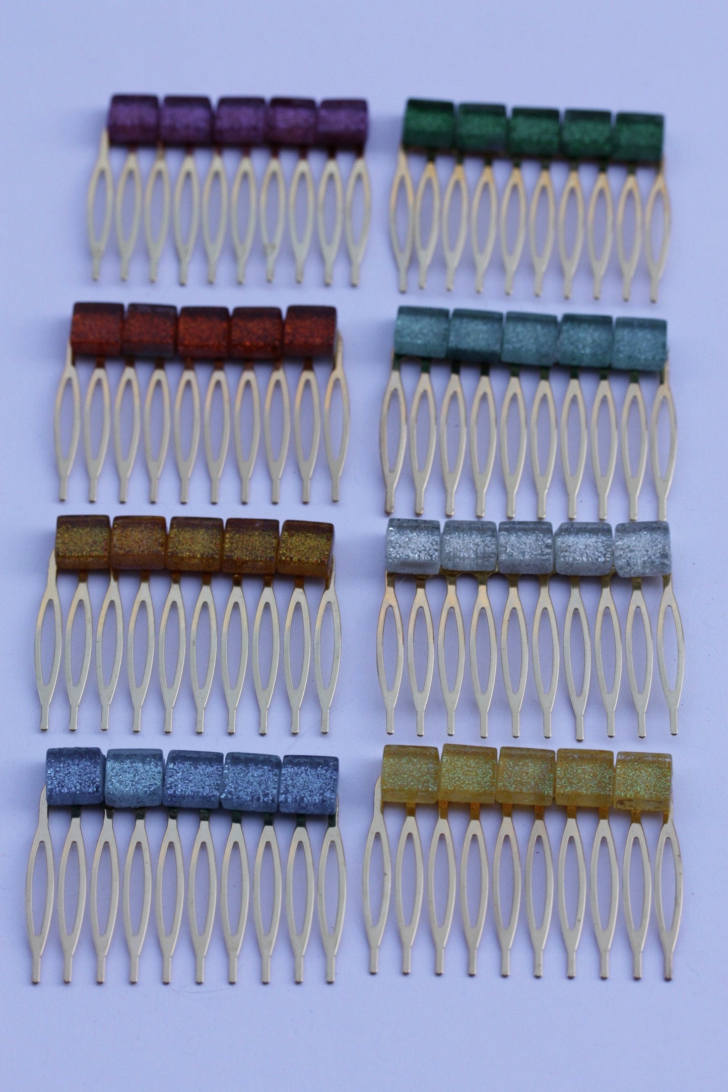 Stunning glittered glass hair comb