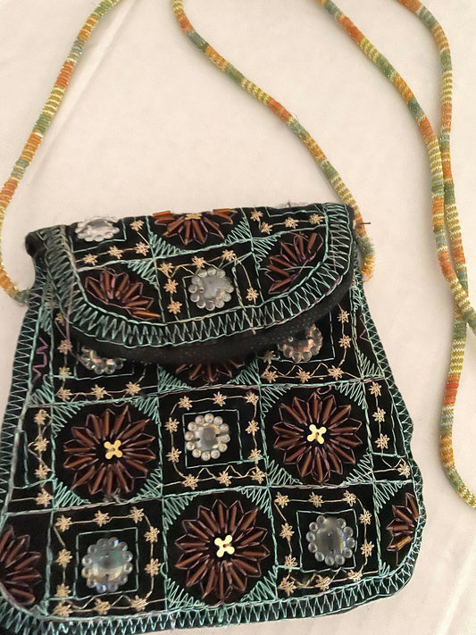 Vintage Crossbody Handbag – Handmade Ethnic Embroidered Boho Shoulder Bag