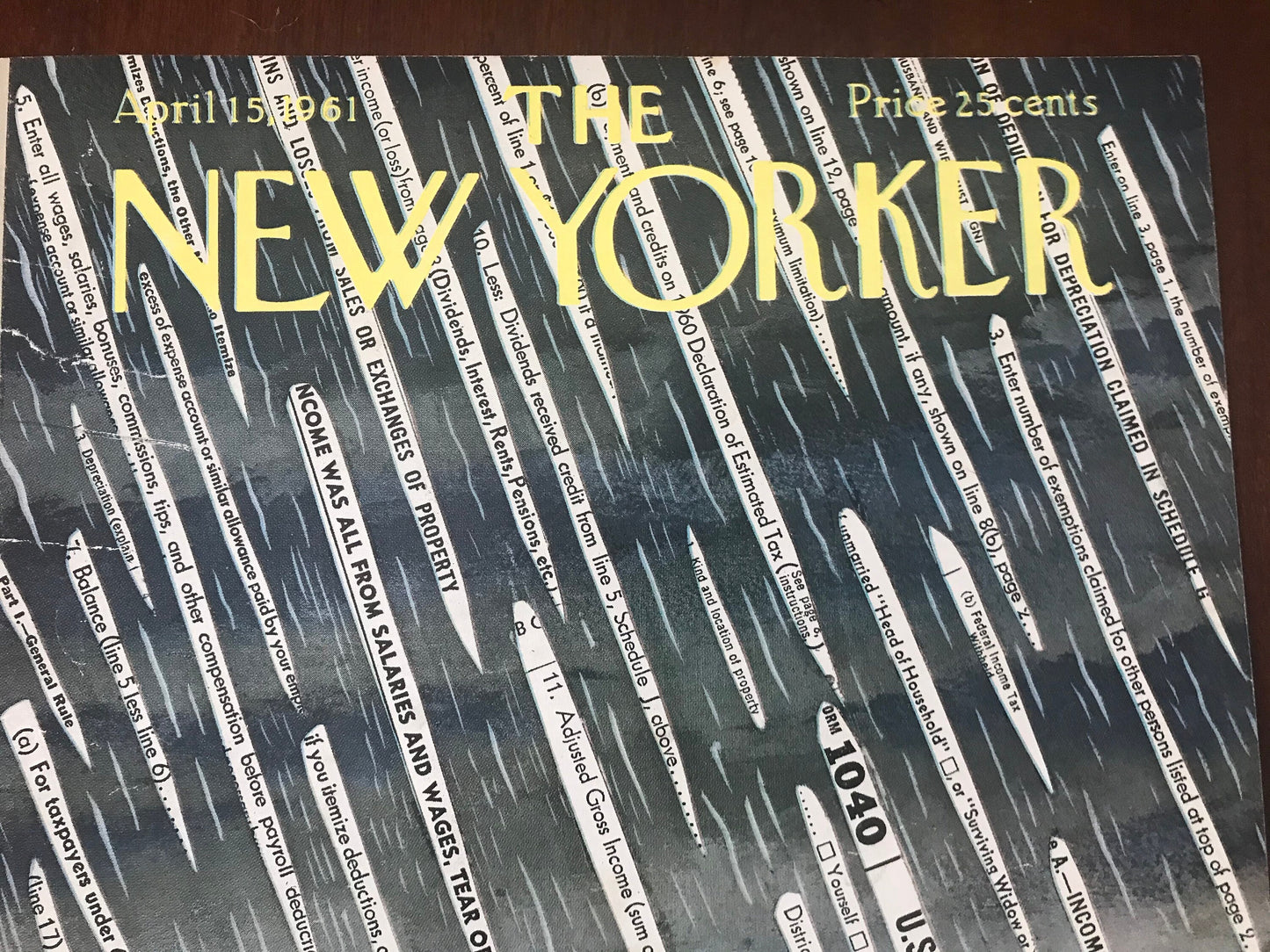 Rare - April 15, 1961 - The NEW YORKER Magazine original cover - please read description