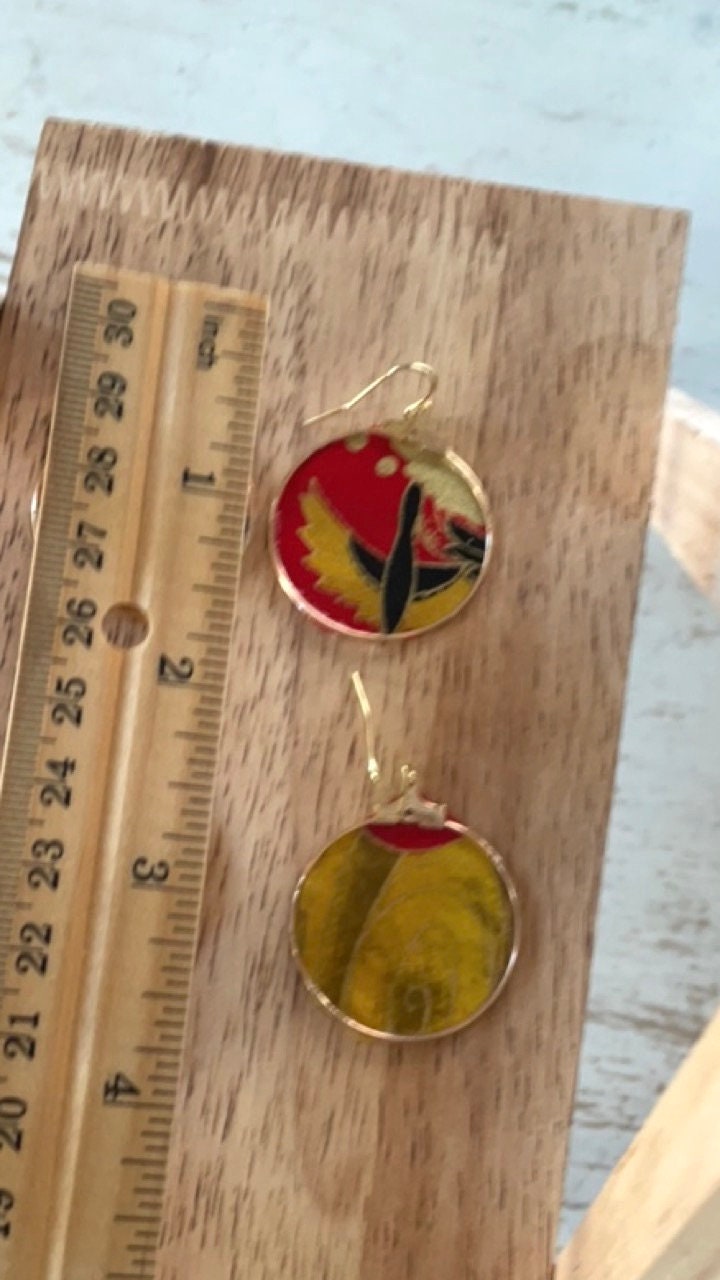 Your choice of handmade paper and metal lightweight dangle earrings