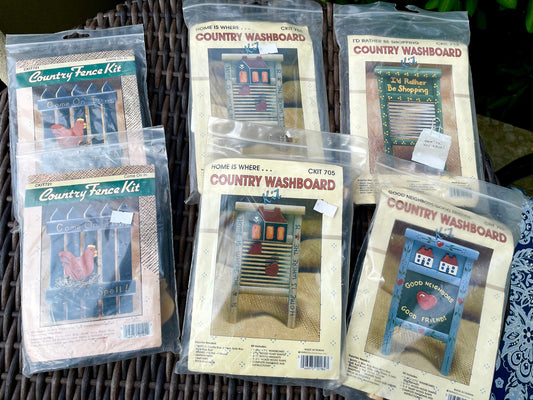 Vintage Craft kits - your choice of little country style washboard or faux fence patterns - Wangs International