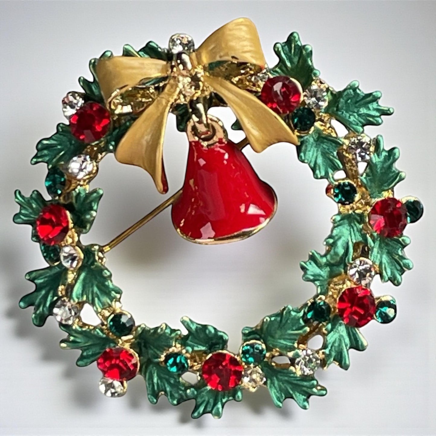 RARE Vintage Rucinni Christmas Tree Brooch Pin with Rhinestones & Enamel | Holiday Jewelry | Signed Rucinni Christmas Pin