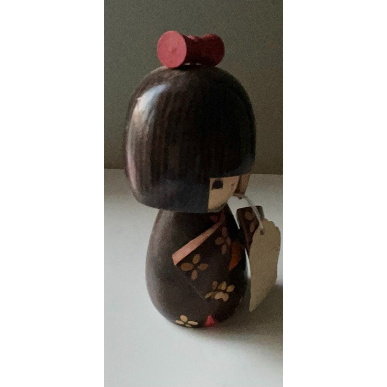 Vintage handmade signed wooden Japanese Kokeshi doll