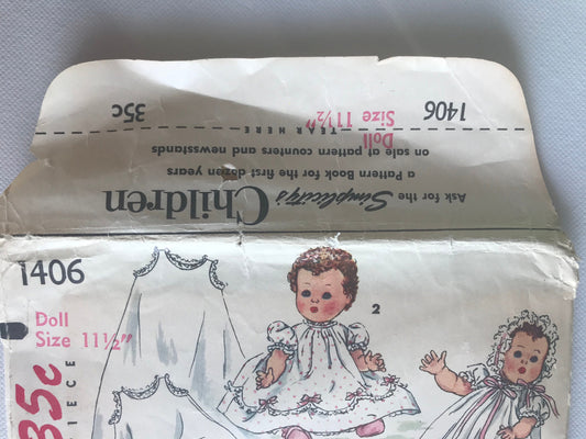 RARE - Uncut Vintage Simplicity sewing pattern from the 1960's - doll clothes -please read description