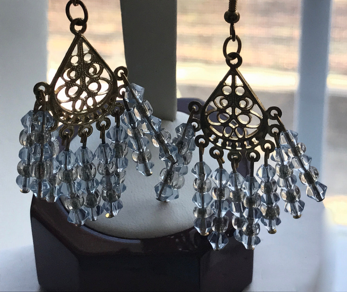 Stunning vintage all-crystal dangle earrings