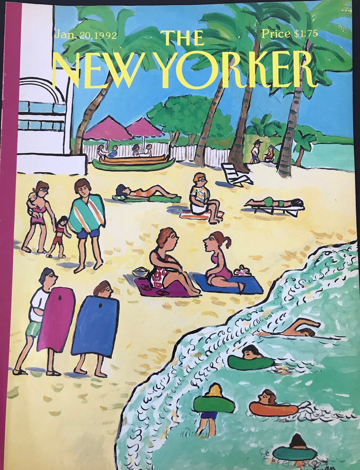 January 20, 1992 - The NEW YORKER Magazine original cover - the beach