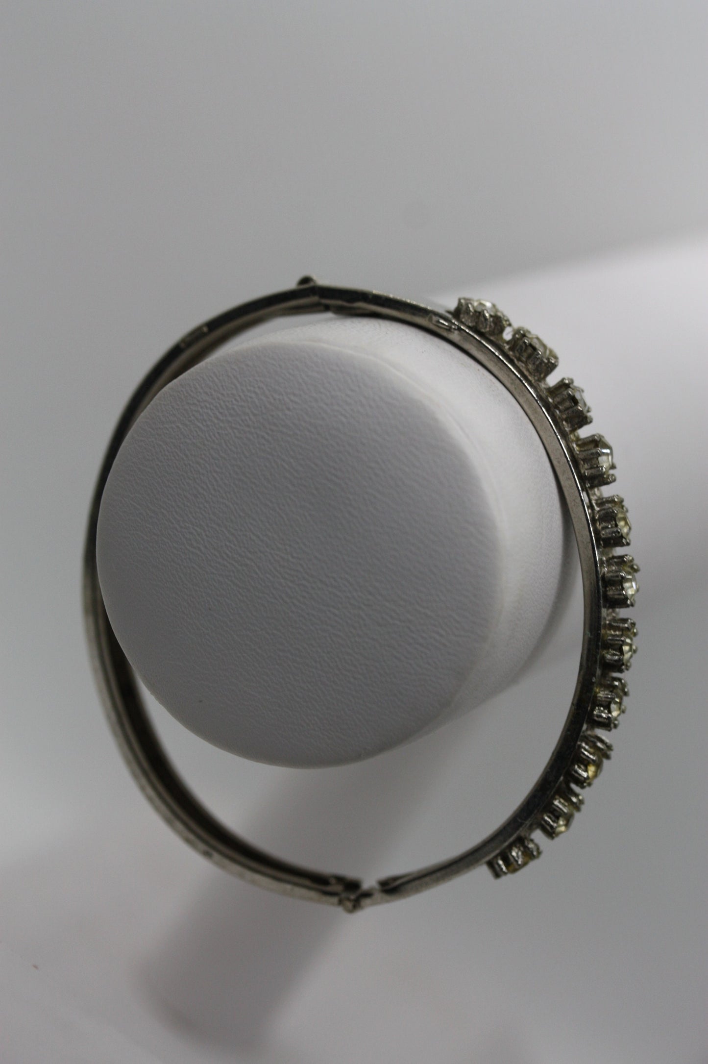 Vintage rhinestone bangle bracelet - one size fits all