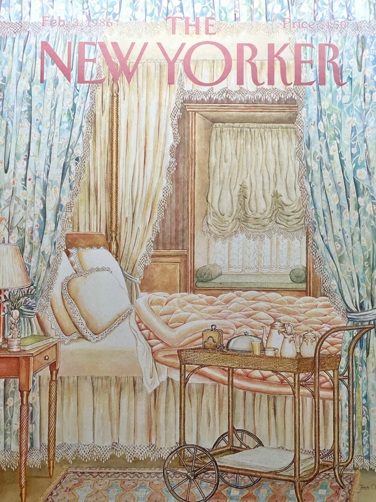 February 3, 1986 - The NEW YORKER Magazine original cover - artist Jenni Oliver