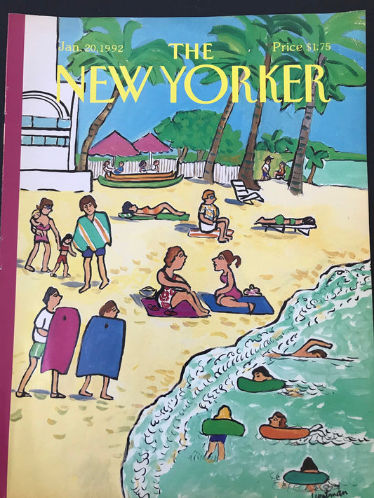 January 20, 1992 - The NEW YORKER Magazine original cover - the beach