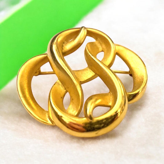 Celtic Knot P.E.P. Vintage Goldtone Brooch Pin