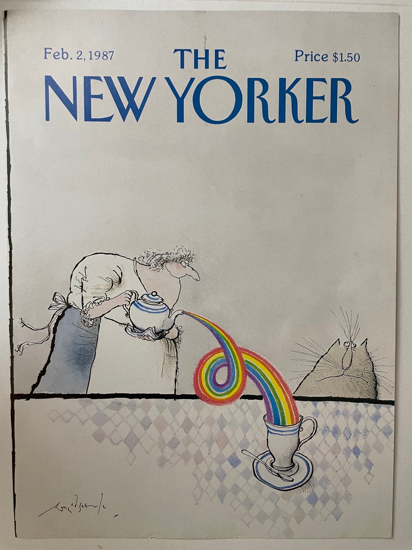 February 2, 1987 - The NEW YORKER Magazine original cover by Ronald Searle