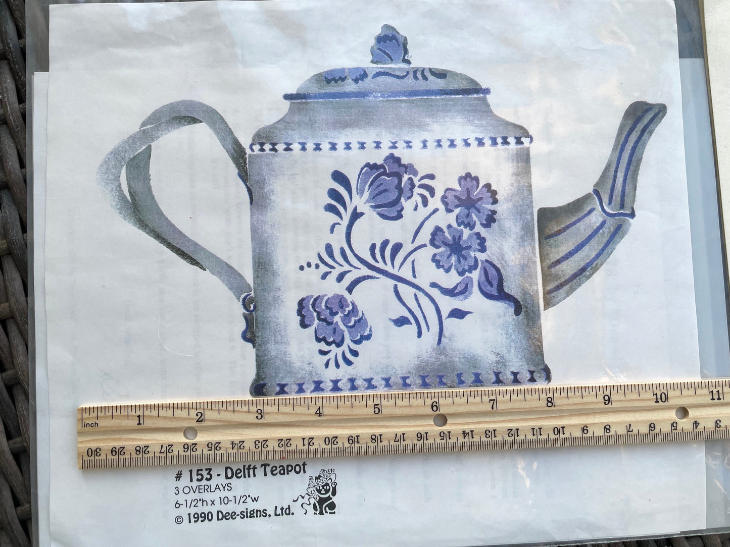 Delft teapot original stencil by Dee-signs in Georgia - in original packaging