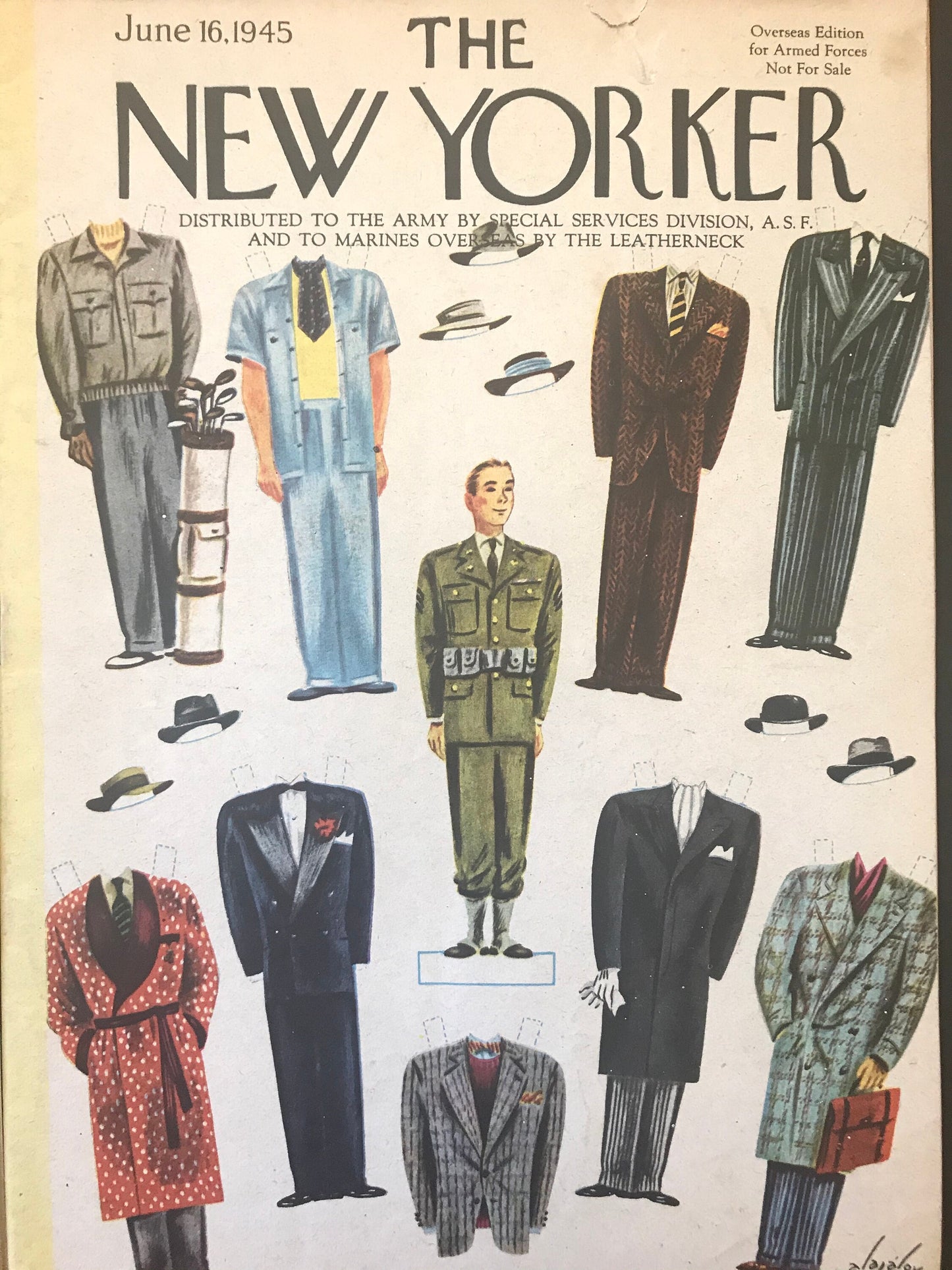 NEW YORKER Magazine - June 16, 1945 - Collectible Overseas Edition for Armed Forces Navy & Marines