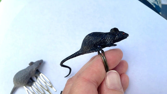 Fun Halloween rat jewelry your choice of hair pins, combs or ring - scary, spooky fun Halloween jewelry, costume, accessories -mouse, mice