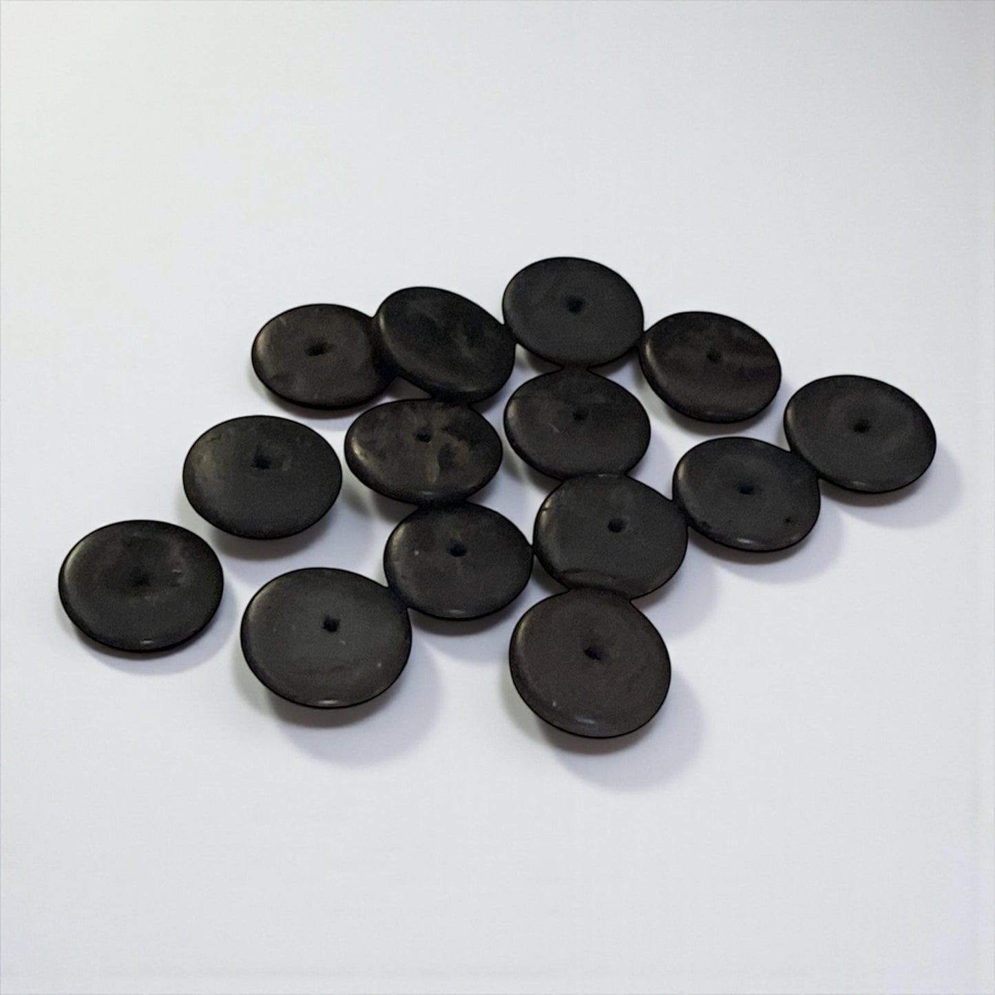 Vintage Dark Wood Heishi-Style Beads – Flat Round Rustic Spacer Beads for Jewelry Making