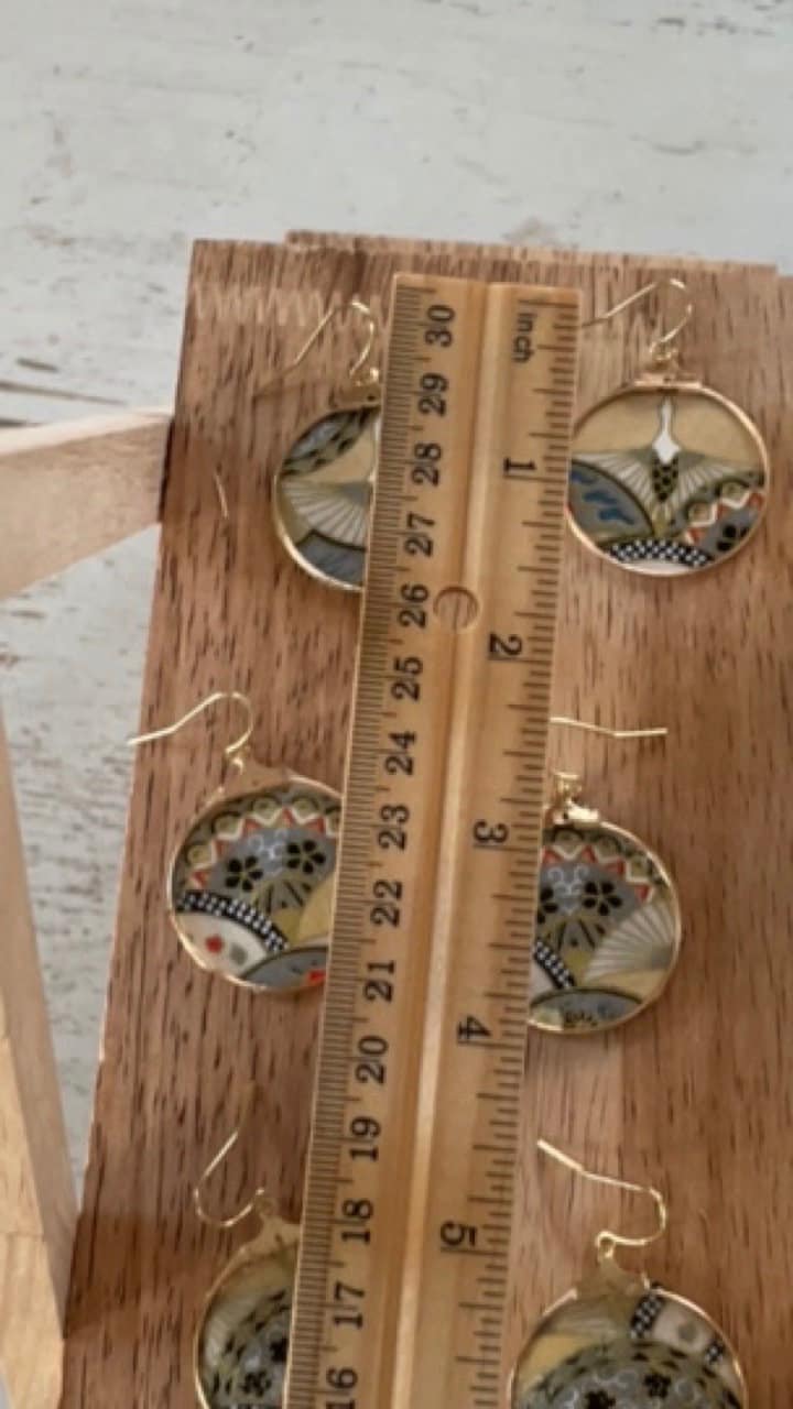 Your choice of handmade paper and metal lightweight dangle earrings