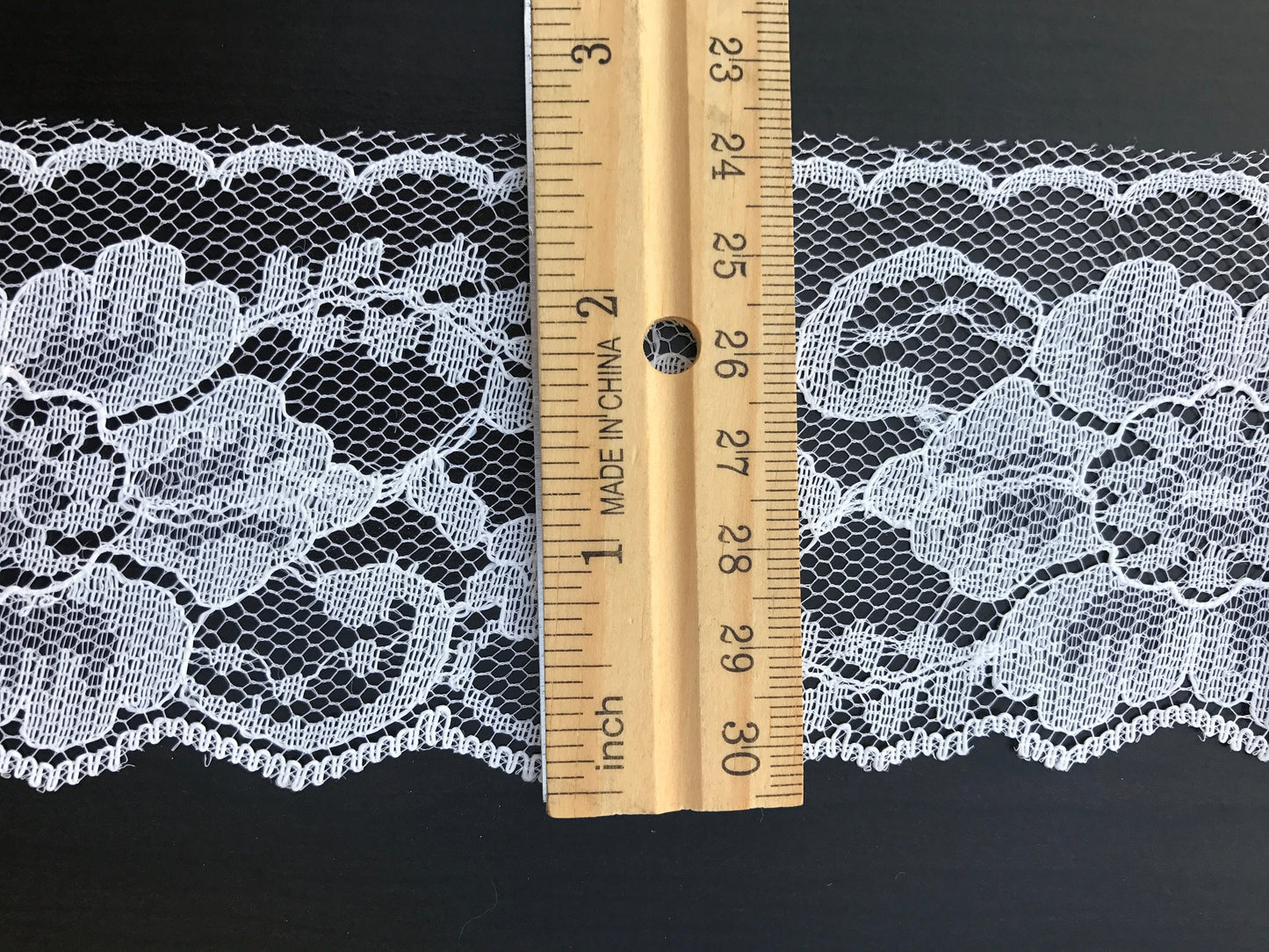 Wide (2 and one-half inches wide) vintage white lace - by the yard