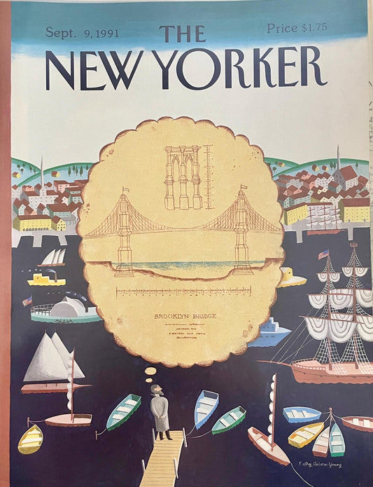 NEW YORKER Magazine original cover - September 9, 1991 - the Brooklyn Bridge