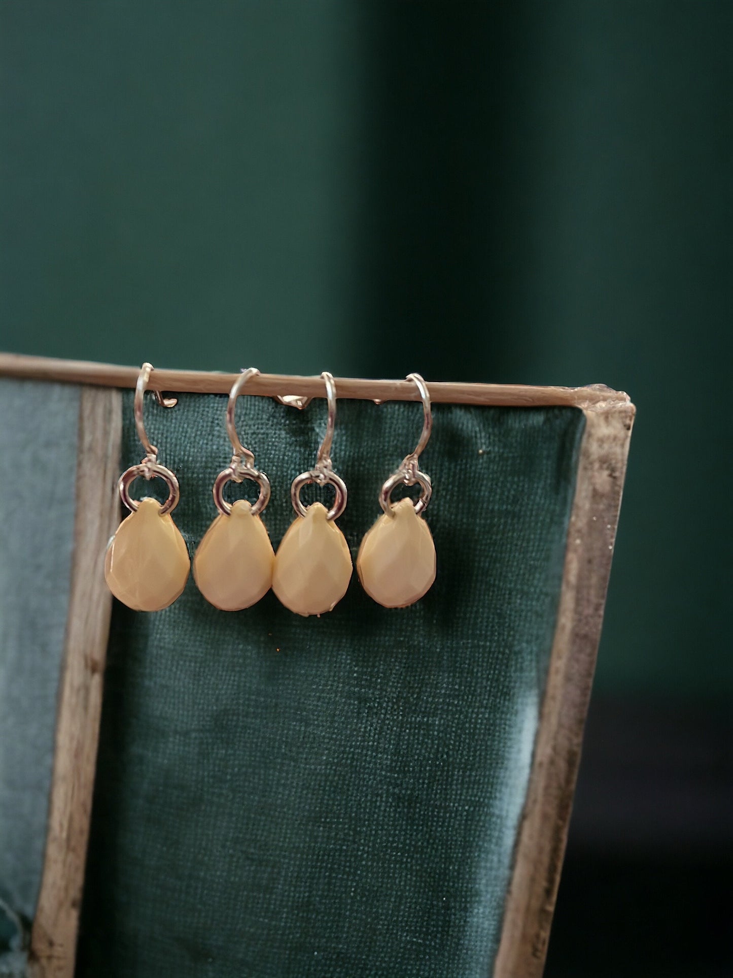 Small little "cream puff" simple easy to wear, go-with-everything dangle earrings