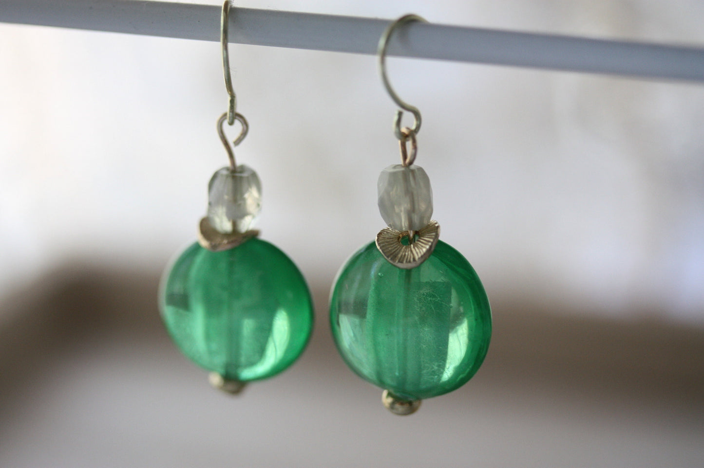 Stunning green dangle earrings