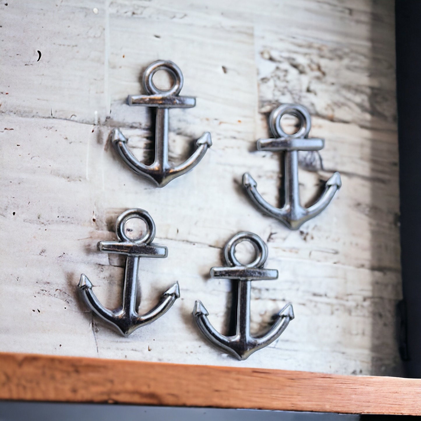 4 vintage boat anchor charms