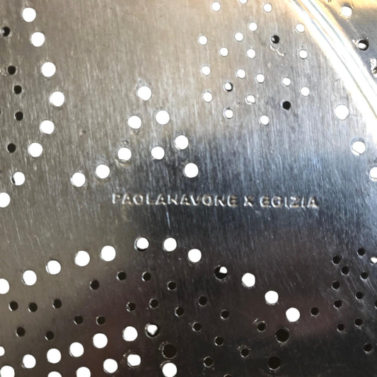 Paola Navone x Egizia Pierced Metal Tray | Designer Floral Serving Tray | Italian Design Decorative Charger