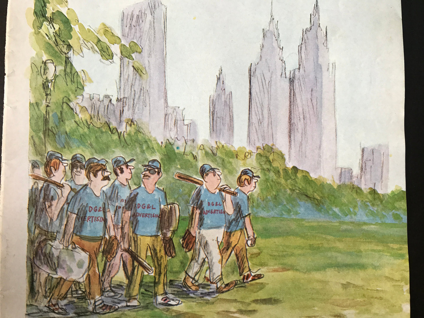 July 19, 1976 - The NEW YORKER Magazine charming original cover - Artist: James Stevenson - baseball