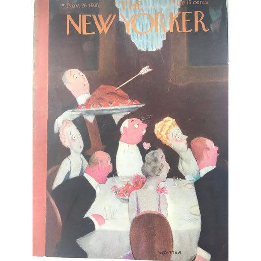 RARE - The NEW YORKER Magazine very rare original cover - November 26, 1938 - Thanksgiving