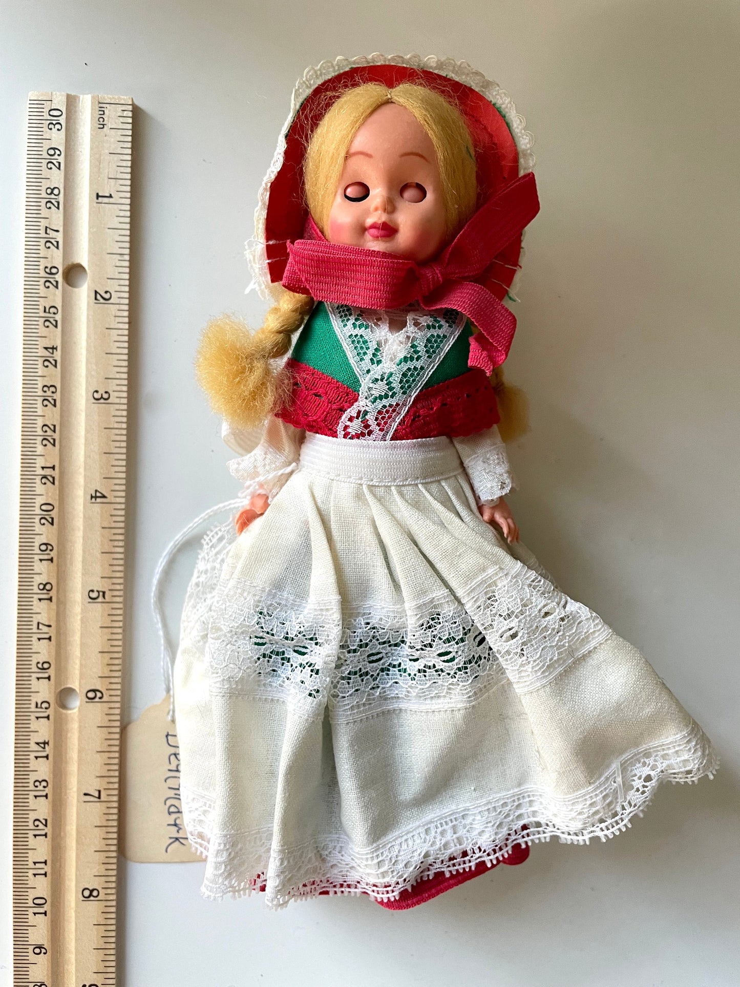 Vintage collectible Doll figurine from Denmark - with eyes that open and close