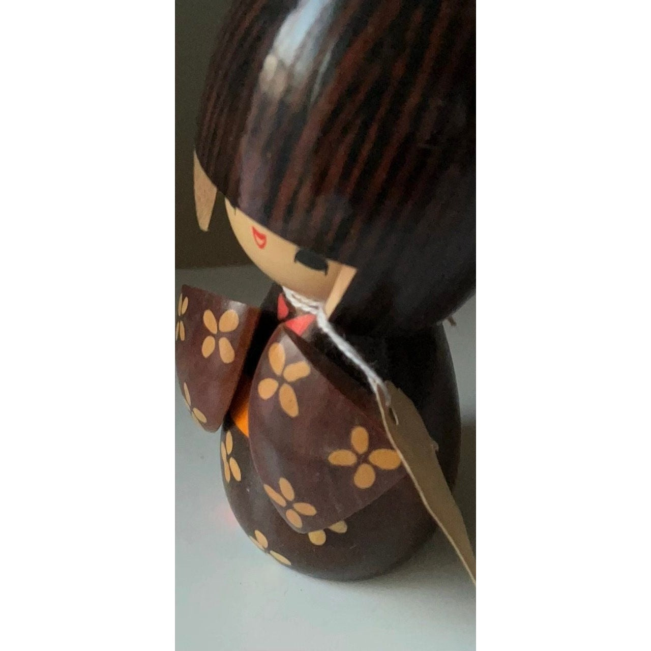 Vintage handmade signed wooden Japanese Kokeshi doll