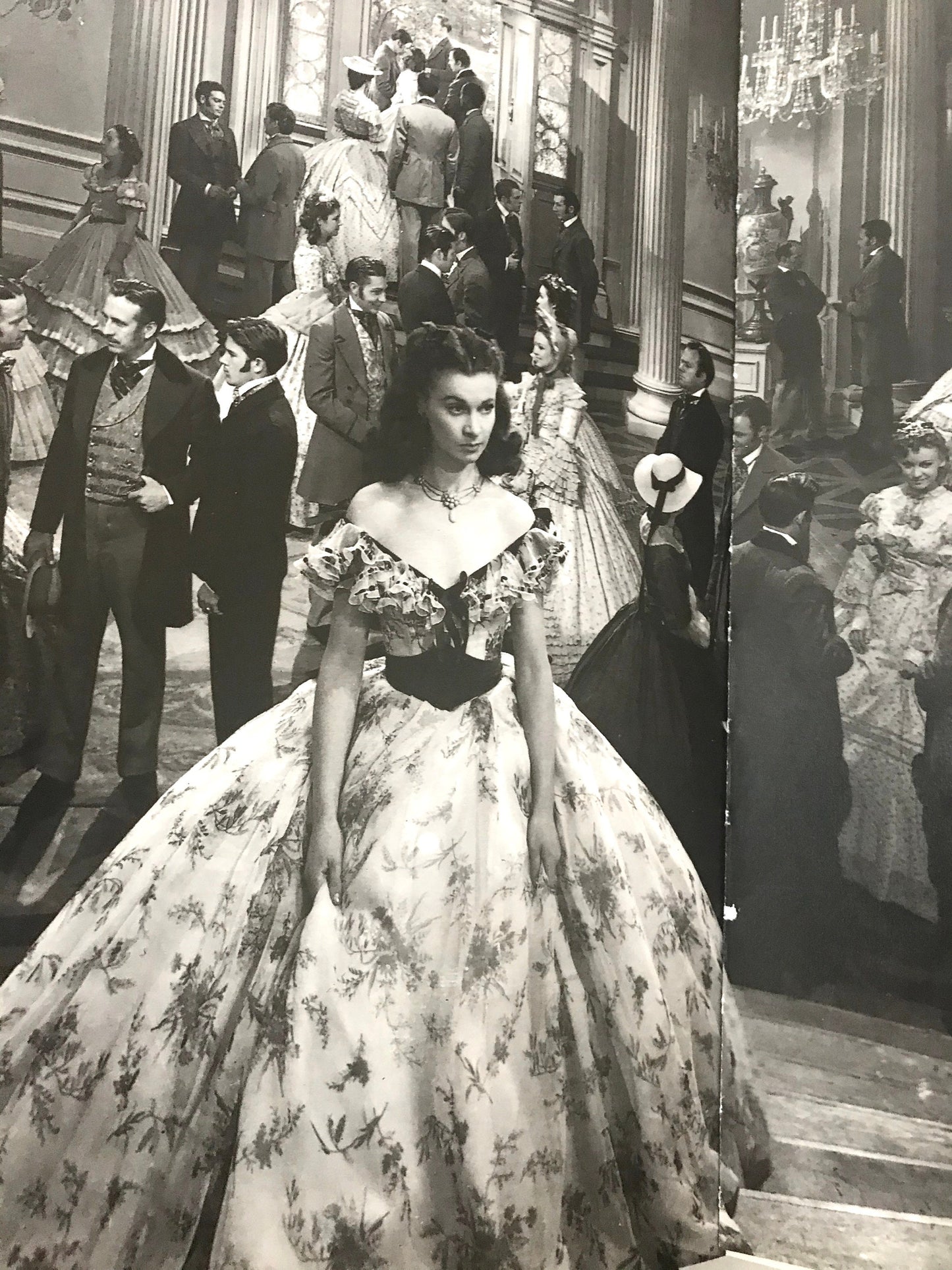 Gone with the Wind - old Hollywood  two-page picture spread from vintage book -  approx.18" x 12" ready to frame,  paper ephemera