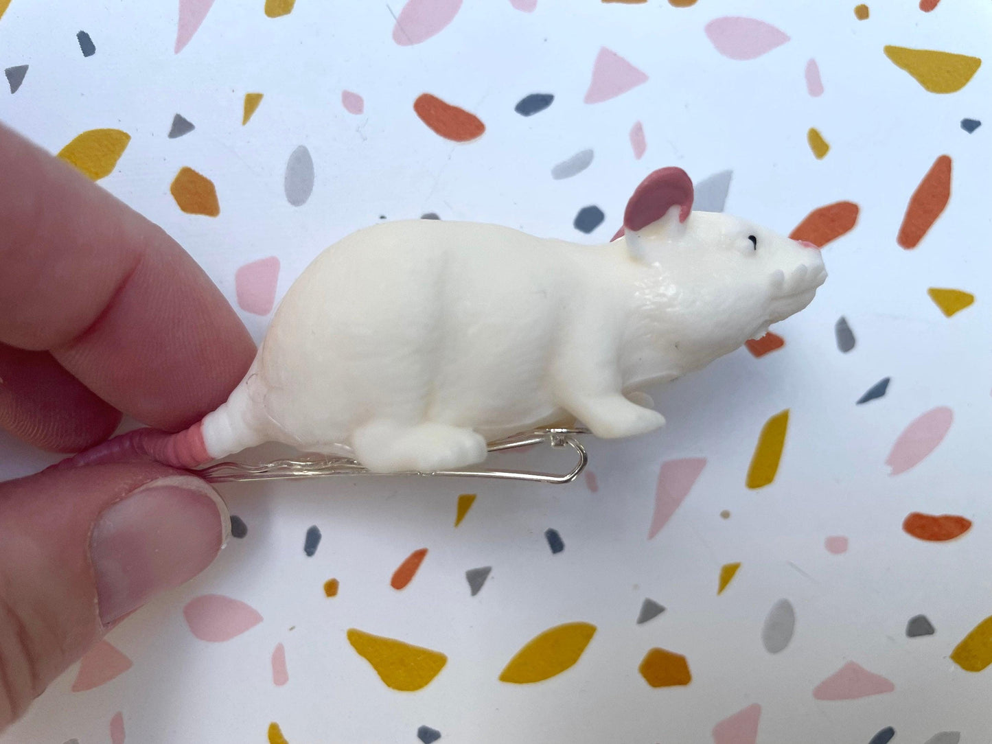 Fun Halloween Rat Hair Pin - scary, spooky Halloween jewelry, fun gag gift