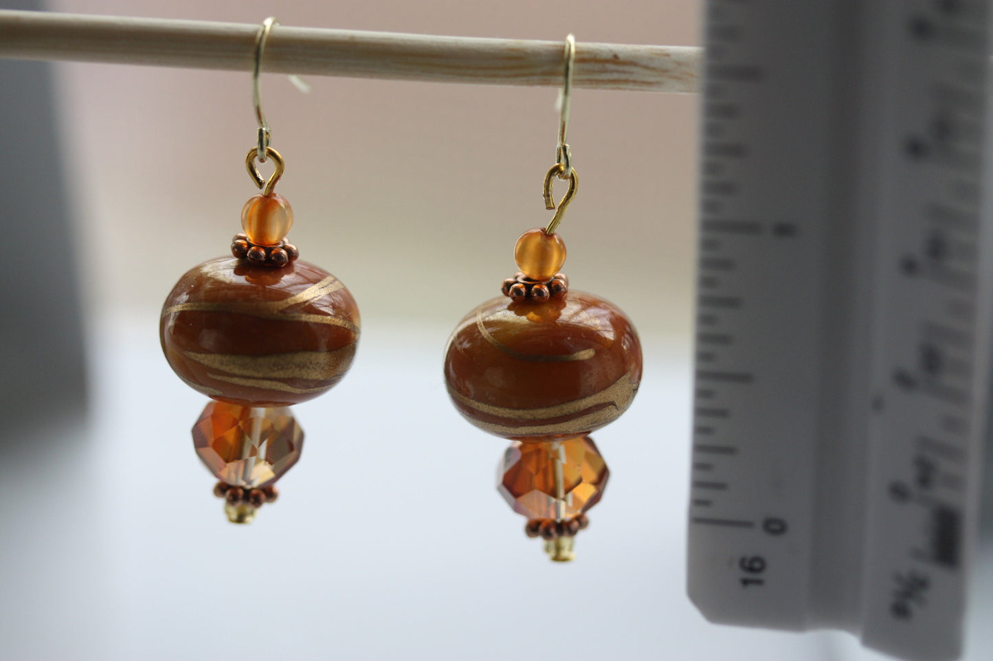 Faceted crystal earrings made of both new and vintage components