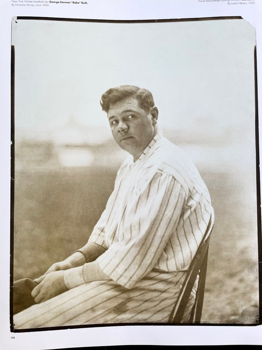 New York Yankees legend Babe Ruth 1930 - 13" x 10" print from a vintage book