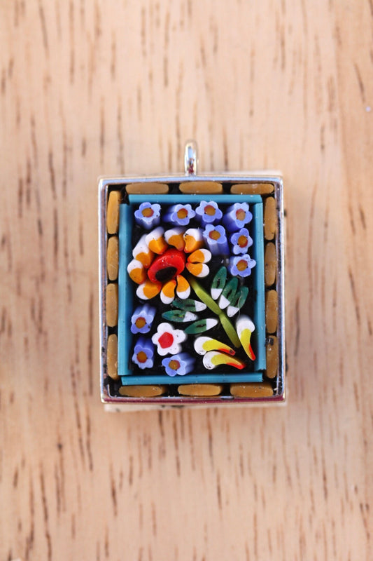My own handmade micro mosaic necklace - flower garden