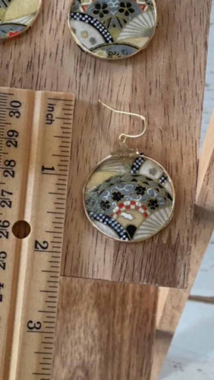 Your choice of handmade paper and metal lightweight dangle earrings