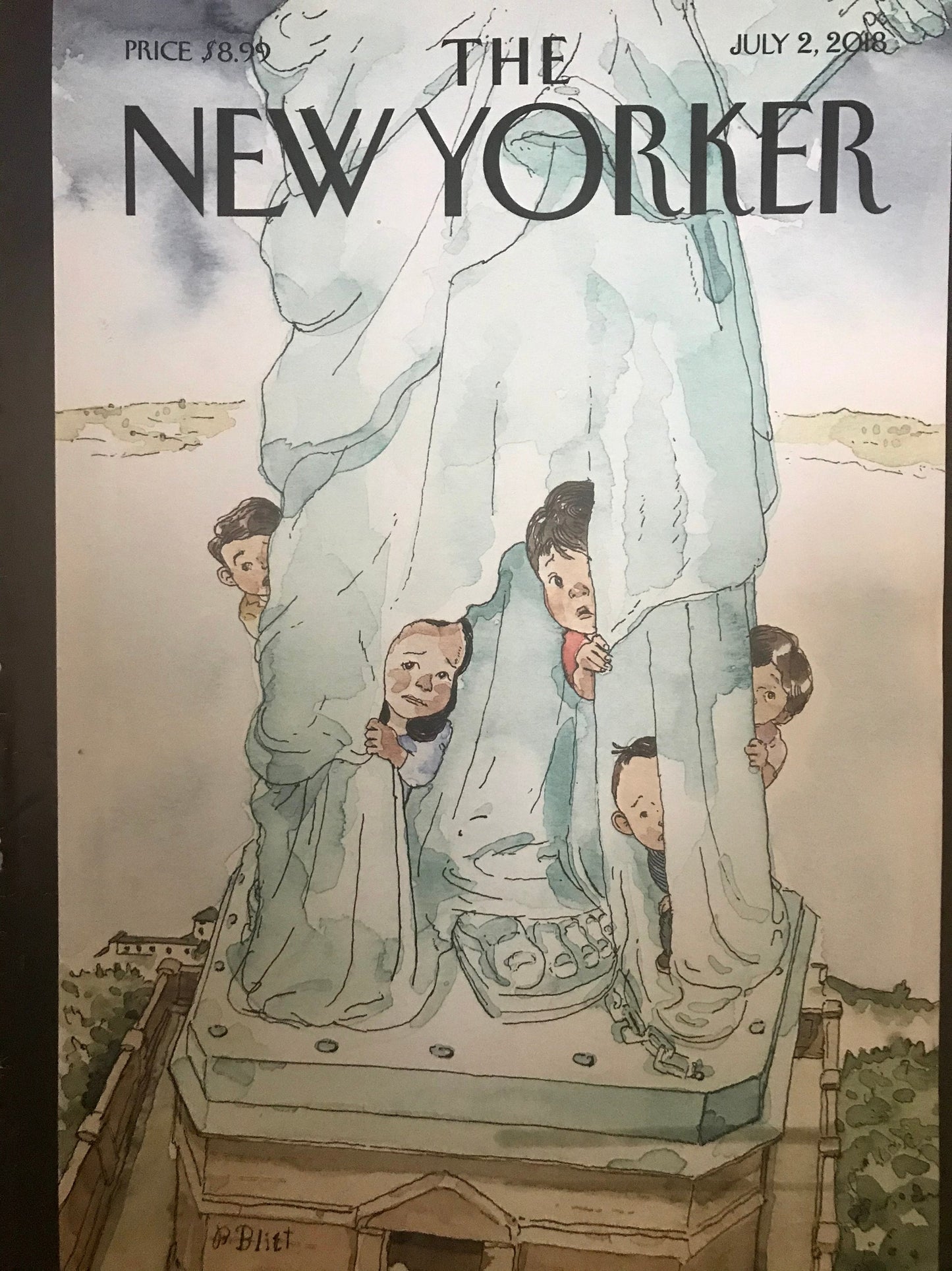 The NEW YORKER Magazine original cover - July 2, 2018 - Statue of Liberty