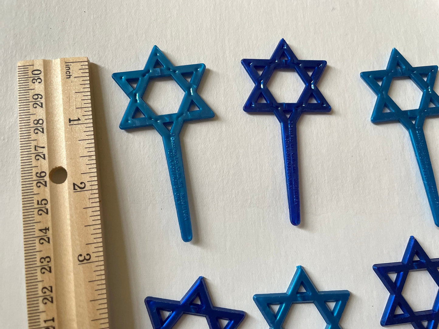 Jewish star cake toppers - light blue and dark blue