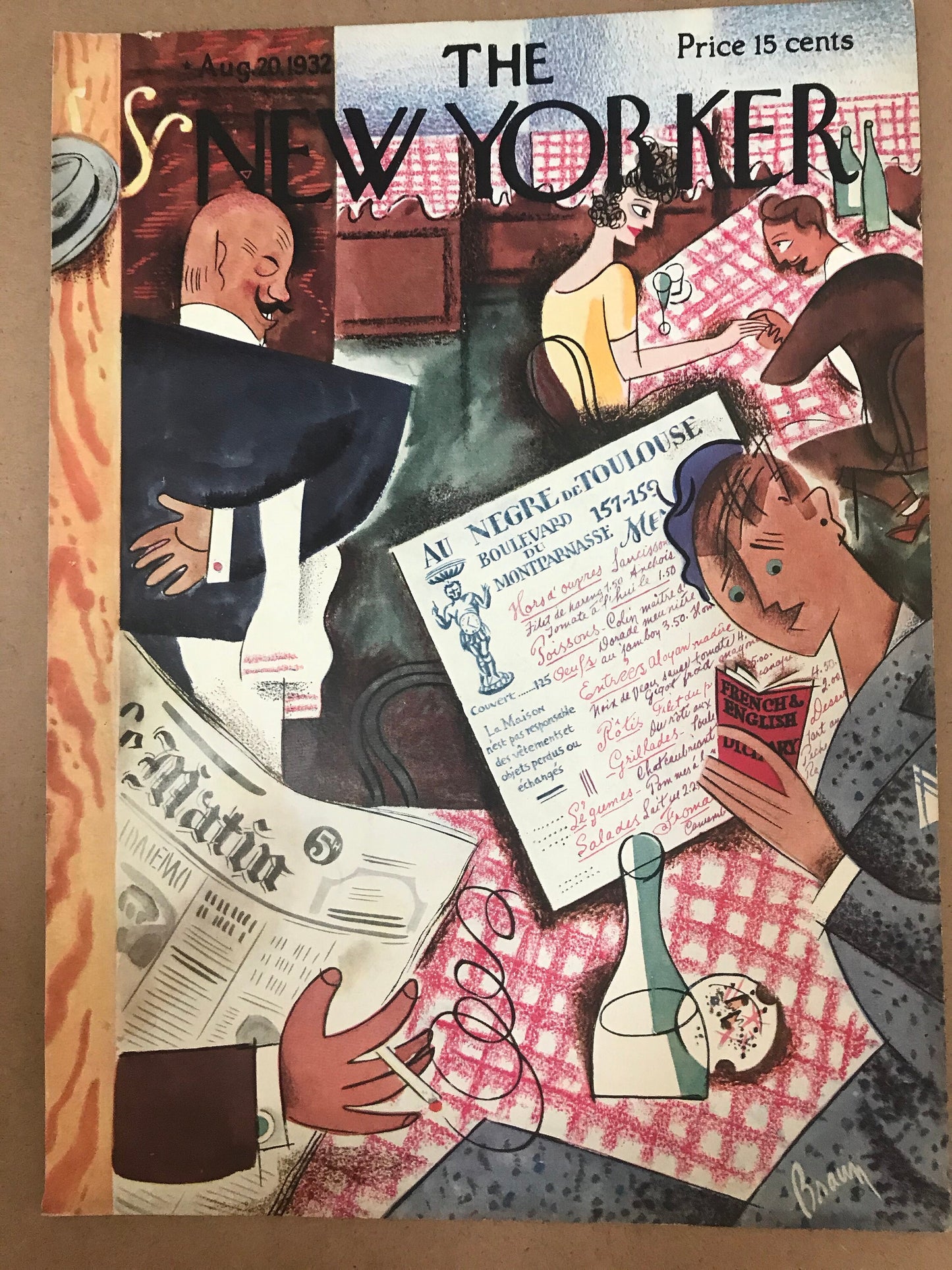 The NEW YORKER Magazine very rare original cover - August 20, 1932