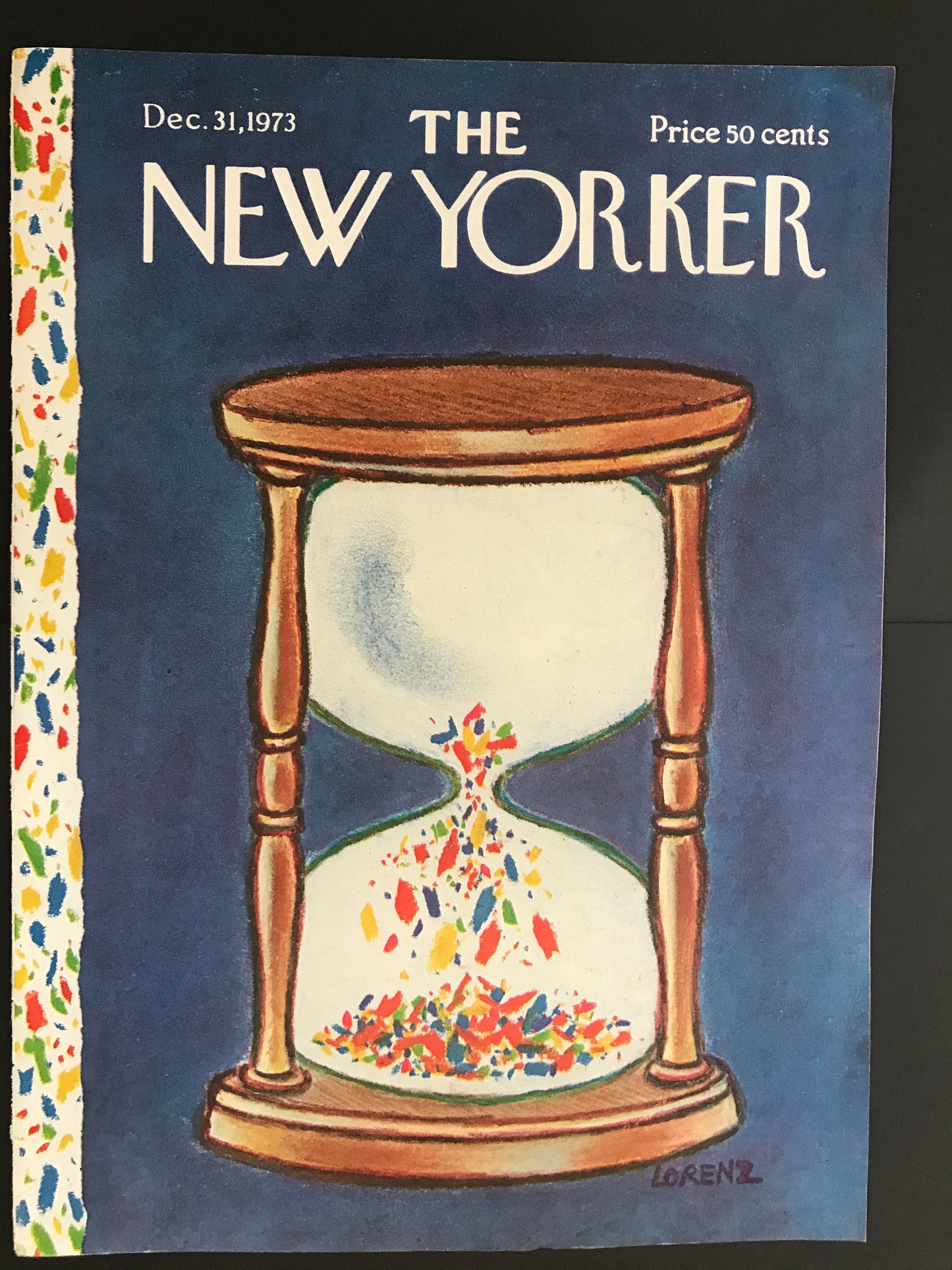 December 31, 1973 The NEW YORKER Magazine original cover by Lee Lorenz - time, New Years Eve, countdown