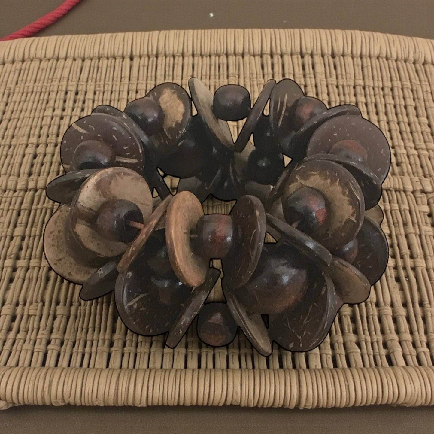 Vintage Brown Coconut Shell Bracelet | Handmade Natural Jewelry | Unique Boho Chic Accessory | Eco-Friendly Statement Piece