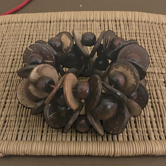 Vintage Brown Coconut Shell Bracelet | Handmade Natural Jewelry | Unique Boho Chic Accessory | Eco-Friendly Statement Piece