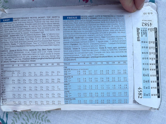 UNCUT vintage Sewing Pattern - Butterick 4582 JH Collectibles - Size Tall 6, 18, 10 - Jacket Top Skirt Pant