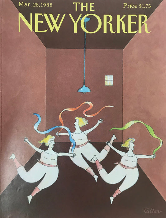 RARE - March 28, 1988 - The NEW YORKER Magazine original cover - dancers