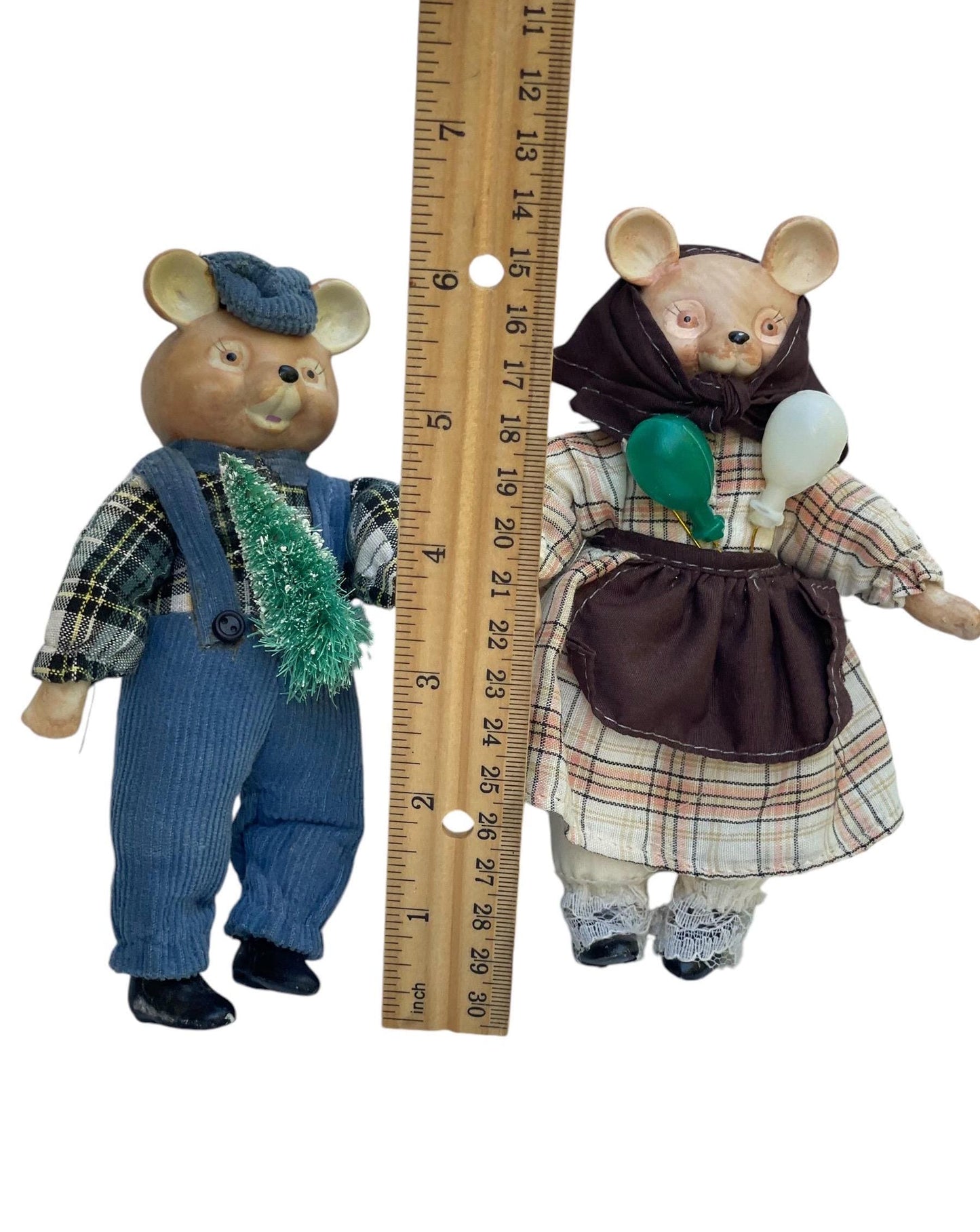 Charming vintage pair of Mr and Mrs porcelain teddy bears